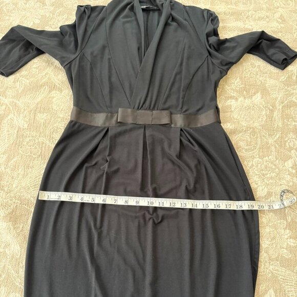 Antonio Melani Black Knitted Dress with 3/4 Sleeves for Office Elegant size S - Picture 12 of 16